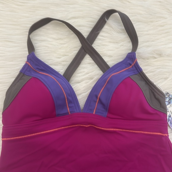 Prana Alta Tankini Rich Fuchsia Multi-Color Swim Top XS - Picture 4 of 15
